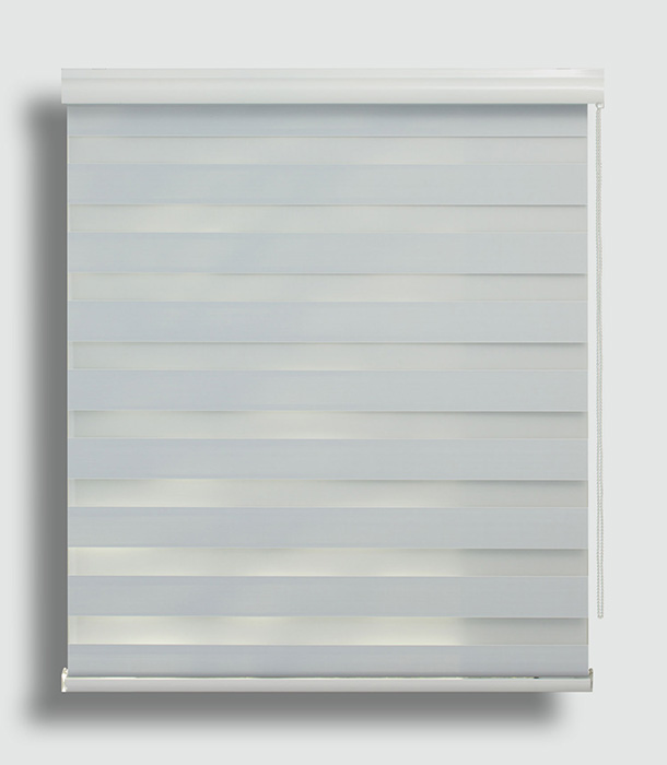 EFIXS Doppelrollo mit Aluminiumkassete - Farbe dimout-weiss - Am Fenster geschlossen