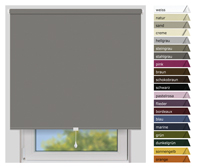 EFIXS Verdunklungsrollo Mittelzug<br>Maanfertigung<br>Farbe: stahlgrau