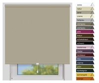 EFIXS Verdunklungsrollo Mittelzug<br>Maanfertigung<br>Farbe: sand