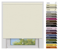 EFIXS Verdunklungsrollo Mittelzug<br>Maanfertigung<br>Farbe: creme