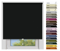 EFIXS Verdunklungsrollo Mittelzug<br>Maanfertigung<br>Farbe: schwarz