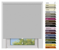 EFIXS Verdunklungsrollo Mittelzug<br>Maanfertigung<br>Farbe: hellgrau