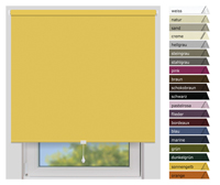 EFIXS Verdunklungsrollo Mittelzug<br>Maanfertigung<br>Farbe: sonnengelb
