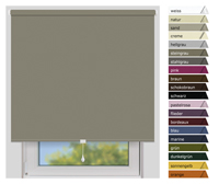 EFIXS Verdunklungsrollo Mittelzug<br>Maanfertigung<br>Farbe: steingrau
