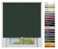 EFIXS Verdunklungsrollo Mittelzug<br>Maanfertigung<br>Farbe: dunkelgrn