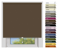 EFIXS Verdunklungsrollo Mittelzug<br>Maanfertigung<br>Farbe: braun