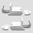 Klemmflex Klemmtrger mit Magnet<br>fr Alu-Jalousien und Rollos<br> mit metallischer Unterschiene<br>2 Stck, Farbe: weiss